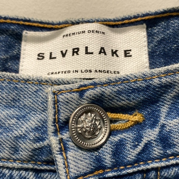 SLVRLAKE London Jeans Re-work Paneled 2 Tone Reverse Denim Jeans Size 32 - Picture 10 of 16